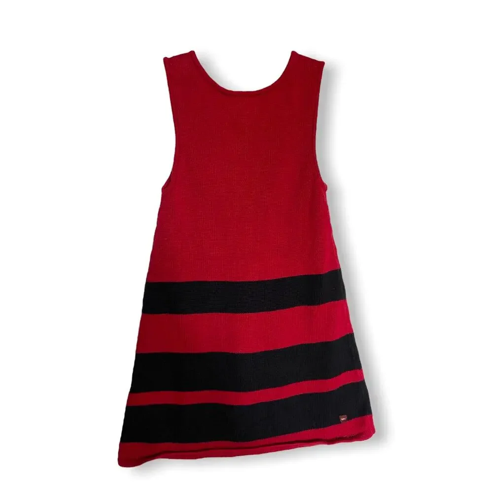 Tea Collection Girls Jumper Size 5 Red Black Stripe Maramures Sweater Dress Knit